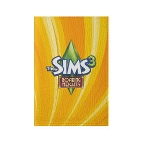 Обложка для паспорта матовая кожа с принтом The Sims в Новосибирске, натуральная матовая кожа | размер 19,3 х 13,7 см; прозрачные пластиковые крепления | Тематика изображения на принте: игра | онлайн | симс | симулятор