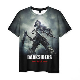 Мужская футболка 3D с принтом Darksiders: Wrath of War в Новосибирске, 100% полиэфир | прямой крой, круглый вырез горловины, длина до линии бедер | 