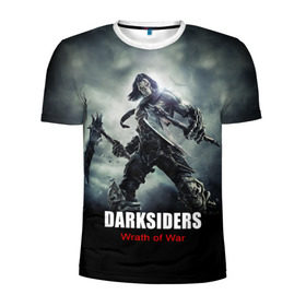 Мужская футболка 3D спортивная с принтом Darksiders: Wrath of War в Новосибирске, 100% полиэстер с улучшенными характеристиками | приталенный силуэт, круглая горловина, широкие плечи, сужается к линии бедра | 