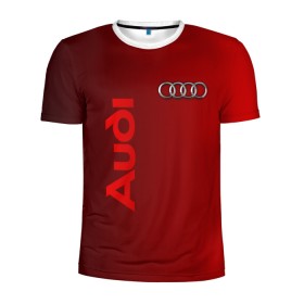 Мужская футболка 3D спортивная с принтом Audi в Новосибирске, 100% полиэстер с улучшенными характеристиками | приталенный силуэт, круглая горловина, широкие плечи, сужается к линии бедра | audi | автомобиль | ауди | кольца | лого