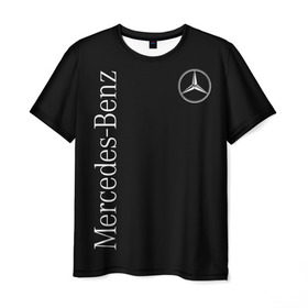 Мужская футболка 3D с принтом Mercedes-Benz в Новосибирске, 100% полиэфир | прямой крой, круглый вырез горловины, длина до линии бедер | benz | mercedes | mercedes benz | бенц | мерс | мерседес