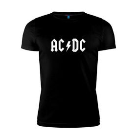 Мужская футболка премиум с принтом AC/DC в Новосибирске, 92% хлопок, 8% лайкра | приталенный силуэт, круглый вырез ворота, длина до линии бедра, короткий рукав | ac dc | acdc | high voltage | ангус | металл | рок | фсвс | эй си ди си | эйсидиси | янг