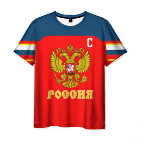 Мужская футболка 3D с принтом Овечкин Сборная России по хоккею в Новосибирске, 100% полиэфир | прямой крой, круглый вырез горловины, длина до линии бедер | 