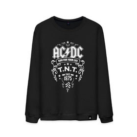 Мужской свитшот хлопок с принтом AC/DC run for your life в Новосибирске, 100% хлопок |  | ac dc | acdc ас дс | асдс