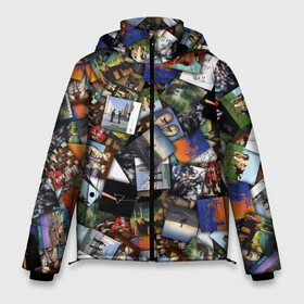 Мужская зимняя куртка 3D с принтом Pink Floyd Дискография в Новосибирске, верх — 100% полиэстер; подкладка — 100% полиэстер; утеплитель — 100% полиэстер | длина ниже бедра, свободный силуэт Оверсайз. Есть воротник-стойка, отстегивающийся капюшон и ветрозащитная планка. 

Боковые карманы с листочкой на кнопках и внутренний карман на молнии. | Тематика изображения на принте: animals | atom heart mother | dark side of moon | meddle | music from film more | obscured by clouds | piper at gates of dawn | saucerful of secrets | ummagumma | wall | wish you were here