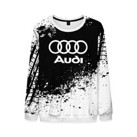 Мужской свитшот 3D с принтом Audi abstract sport в Новосибирске, 100% полиэстер с мягким внутренним слоем | круглый вырез горловины, мягкая резинка на манжетах и поясе, свободная посадка по фигуре | Тематика изображения на принте: ауди | кольца | лого | машина