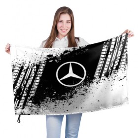 Флаг 3D с принтом Mercedes abstract sport в Новосибирске, 100% полиэстер | плотность ткани — 95 г/м2, размер — 67 х 109 см. Принт наносится с одной стороны | auto | automobile | car | machine | mercedes | motor | motor car | sport car | автомашина | бренд | легковой автомобиль | марка | спортивный автомобиль | тачка