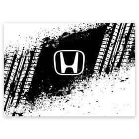 Поздравительная открытка с принтом Honda abstract sport в Новосибирске, 100% бумага | плотность бумаги 280 г/м2, матовая, на обратной стороне линовка и место для марки
 | auto | automobile | car | honda | machine | motor | motor car | sport car | автомашина | бренд | легковой автомобиль | марка | спортивный автомобиль | тачка | хонда