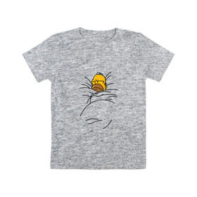 Детская футболка хлопок с принтом Спящий Гомер в Новосибирске, 100% хлопок | круглый вырез горловины, полуприлегающий силуэт, длина до линии бедер | homer | simpsons | гомер | симпсоны