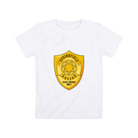 Детская футболка хлопок с принтом Полиция Спрингфилда в Новосибирске, 100% хлопок | круглый вырез горловины, полуприлегающий силуэт, длина до линии бедер | police | simpsons | springfield