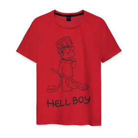 Мужская футболка хлопок с принтом Bart Lil Peep в Новосибирске, 100% хлопок | прямой крой, круглый вырез горловины, длина до линии бедер, слегка спущенное плечо. | Тематика изображения на принте: bart simpson | lil peep | барт симпсоны | лил пип