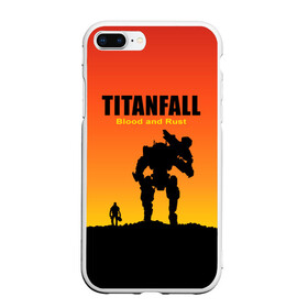 Чехол для iPhone 7Plus/8 Plus матовый с принтом Titanfall 2 в Новосибирске, Силикон | Область печати: задняя сторона чехла, без боковых панелей | blood and rust | game | воин | закат | игра | кровь и ржавчина | робот