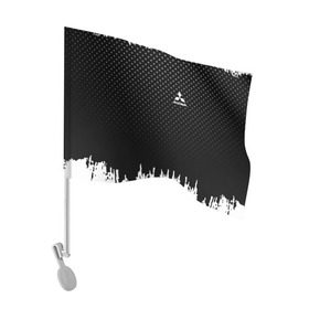 Флаг для автомобиля с принтом Mitsubishi abstract black 2018 в Новосибирске, 100% полиэстер | Размер: 30*21 см |  машина | марка | митсубиси