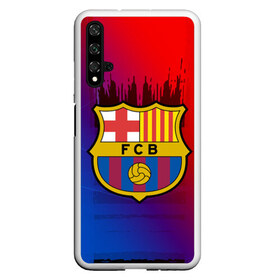 Чехол для Honor 20 с принтом FC Barcelona color sport в Новосибирске, Силикон | Область печати: задняя сторона чехла, без боковых панелей | Тематика изображения на принте: football | soccer | барселона