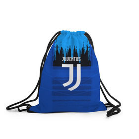 Рюкзак-мешок 3D с принтом FC Juventus color abstract в Новосибирске, 100% полиэстер | плотность ткани — 200 г/м2, размер — 35 х 45 см; лямки — толстые шнурки, застежка на шнуровке, без карманов и подкладки | Тематика изображения на принте: 