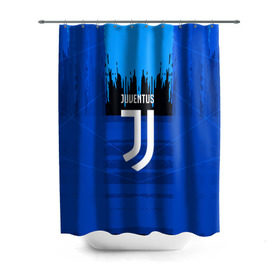 Штора 3D для ванной с принтом FC Juventus color abstract в Новосибирске, 100% полиэстер | плотность материала — 100 г/м2. Стандартный размер — 146 см х 180 см. По верхнему краю — пластиковые люверсы для креплений. В комплекте 10 пластиковых колец | 