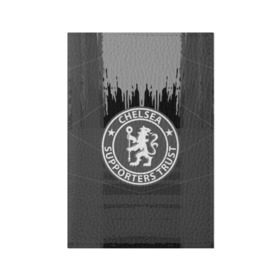 Обложка для паспорта матовая кожа с принтом FC Chelsea abstract color в Новосибирске, натуральная матовая кожа | размер 19,3 х 13,7 см; прозрачные пластиковые крепления | football | soccer | челси