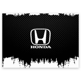 Поздравительная открытка с принтом Honda в Новосибирске, 100% бумага | плотность бумаги 280 г/м2, матовая, на обратной стороне линовка и место для марки
 | auto | automobile | car | honda | machine | motor | motor car | sport car | автомашина | бренд | легковой автомобиль | марка | спортивный автомобиль | тачка