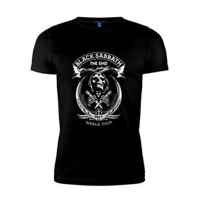 Мужская футболка премиум с принтом Black Sabbath the end в Новосибирске, 92% хлопок, 8% лайкра | приталенный силуэт, круглый вырез ворота, длина до линии бедра, короткий рукав | black sabbath | билл уорд | блек | гизер батлер | ози озборн | осборн оззи | сабатаж | тони айомми