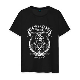 Мужская футболка хлопок с принтом Black Sabbath the end в Новосибирске, 100% хлопок | прямой крой, круглый вырез горловины, длина до линии бедер, слегка спущенное плечо. | Тематика изображения на принте: black sabbath | билл уорд | блек | гизер батлер | ози озборн | осборн оззи | сабатаж | тони айомми