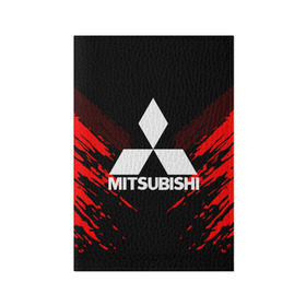 Обложка для паспорта матовая кожа с принтом MITSUBISHI SPORT COLLECTION в Новосибирске, натуральная матовая кожа | размер 19,3 х 13,7 см; прозрачные пластиковые крепления |  машина | марка | митсубиси