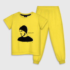 Детская пижама хлопок с принтом Mnogoznaal_9 в Новосибирске, 100% хлопок |  брюки и футболка прямого кроя, без карманов, на брюках мягкая резинка на поясе и по низу штанин
 | Тематика изображения на принте: mnogoznaal | максим лазин | многознаал