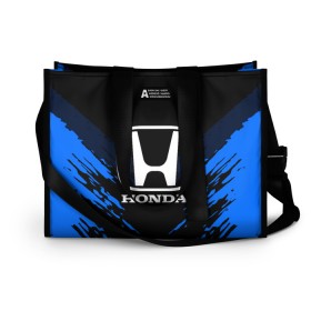 Сумка-шоппер 3D с принтом HONDA SPORT COLLECTION в Новосибирске, 100% полиэстер | застегивается на металлическую кнопку; внутренний карман застегивается на молнию. Стенки укреплены специальным мягким материалом, чтобы защитить содержимое от несильных ударов
 | auto | automobile | car | honda | machine | motor | motor car | sport car | автомашина | бренд | легковой автомобиль | марка | спортивный автомобиль | тачка | хонда