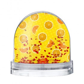 Водяной шар с принтом Апельсиновое настроение в Новосибирске, Пластик | Изображение внутри шара печатается на глянцевой фотобумаге с двух сторон | апельсин