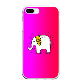 Чехол для iPhone 7Plus/8 Plus матовый с принтом Радужный слоник в Новосибирске, Силикон | Область печати: задняя сторона чехла, без боковых панелей | Тематика изображения на принте: детские | животные | слон | слоник | слоны