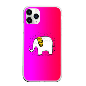 Чехол для iPhone 11 Pro матовый с принтом Радужный слоник в Новосибирске, Силикон |  | детские | животные | слон | слоник | слоны