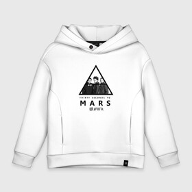 Детское худи Oversize хлопок с принтом Thirty Seconds to Mars в Новосибирске, френч-терри — 70% хлопок, 30% полиэстер. Мягкий теплый начес внутри —100% хлопок | боковые карманы, эластичные манжеты и нижняя кромка, капюшон на магнитной кнопке | 30 seconds to mars | 30 секунд до марса | 30stm | thirty seconds to mars | джаред | лето | рок группа | шеннон