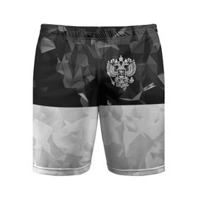 Мужские шорты 3D спортивные с принтом RUSSIA SPORT в Новосибирске,  |  | russia | герб | двуглавый орел | россия | спорт | спортивные | триколор
