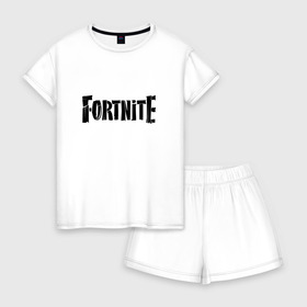 Женская пижама с шортиками хлопок с принтом Fortnite 5 в Новосибирске, 100% хлопок | футболка прямого кроя, шорты свободные с широкой мягкой резинкой | battle royale | epic games | fortnite | pvp | survival | tps | unreal | выживание | кооператив | королевская битва | песочница | фортнайт | шутер