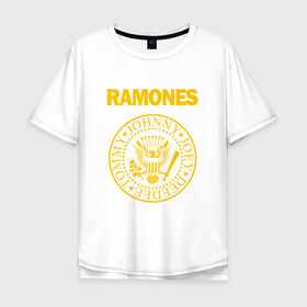 Мужская футболка хлопок Oversize с принтом Ramones в Новосибирске, 100% хлопок | свободный крой, круглый ворот, “спинка” длиннее передней части | punk | punkrock | панк