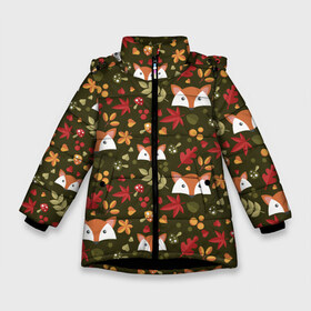 Зимняя куртка для девочек 3D с принтом Лисоньки в лесу в Новосибирске, ткань верха — 100% полиэстер; подклад — 100% полиэстер, утеплитель — 100% полиэстер. | длина ниже бедра, удлиненная спинка, воротник стойка и отстегивающийся капюшон. Есть боковые карманы с листочкой на кнопках, утяжки по низу изделия и внутренний карман на молнии. 

Предусмотрены светоотражающий принт на спинке, радужный светоотражающий элемент на пуллере молнии и на резинке для утяжки. | Тематика изображения на принте: лиса | лисичка | лисоньки | лисы | паттерн