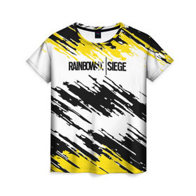 Женская футболка 3D с принтом RAINBOW SIX SIEGE в Новосибирске, 100% полиэфир ( синтетическое хлопкоподобное полотно) | прямой крой, круглый вырез горловины, длина до линии бедер | cybersport | esports | pro league | r6 | rainbow | rainbow six | siege | six | армия | боевик | военные | война | игры | киберспорт | логотип | оперативники | радуга | шутер