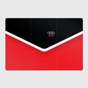 Магнитный плакат 3Х2 с принтом Audi Black & Red в Новосибирске, Полимерный материал с магнитным слоем | 6 деталей размером 9*9 см | Тематика изображения на принте: audi | ауди | кольца | красный | машина | черный
