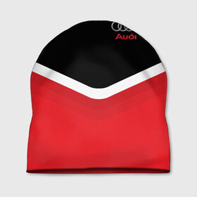 Шапка 3D с принтом Audi Black & Red в Новосибирске, 100% полиэстер | универсальный размер, печать по всей поверхности изделия | audi | ауди | кольца | красный | машина | черный