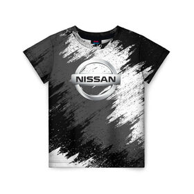 Детская футболка 3D с принтом Nissan в Новосибирске, 100% гипоаллергенный полиэфир | прямой крой, круглый вырез горловины, длина до линии бедер, чуть спущенное плечо, ткань немного тянется | motor | nissan | авто | лого | машина | ниссан | тачка