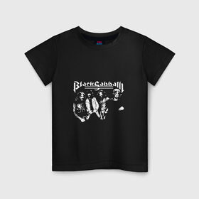 Детская футболка хлопок с принтом Группа Black Sabbath в Новосибирске, 100% хлопок | круглый вырез горловины, полуприлегающий силуэт, длина до линии бедер | black sabbath | билл уорд | блек | блэк | гизер батлер | озборн | оззи | ози | осборн | сабат | сабатаж | сабатх | тони айомми