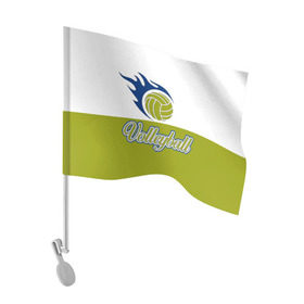 Флаг для автомобиля с принтом Волейбол в Новосибирске, 100% полиэстер | Размер: 30*21 см | 