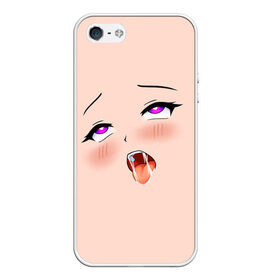 Чехол для iPhone 5/5S матовый с принтом Ahegao Face в Новосибирске, Силикон | Область печати: задняя сторона чехла, без боковых панелей | 