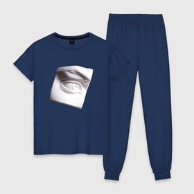 Женская пижама хлопок с принтом Глаз Давида в Новосибирске, 100% хлопок | брюки и футболка прямого кроя, без карманов, на брюках мягкая резинка на поясе и по низу штанин | глаз | искусство | скульптура | художник