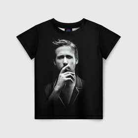 Детская футболка 3D с принтом Ryan Gosling в Новосибирске, 100% гипоаллергенный полиэфир | прямой крой, круглый вырез горловины, длина до линии бедер, чуть спущенное плечо, ткань немного тянется | Тематика изображения на принте: ryan gosling | актер | райан гослинг
