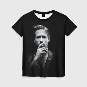 Женская футболка 3D с принтом Ryan Gosling в Новосибирске, 100% полиэфир ( синтетическое хлопкоподобное полотно) | прямой крой, круглый вырез горловины, длина до линии бедер | Тематика изображения на принте: ryan gosling | актер | райан гослинг