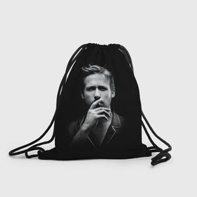 Рюкзак-мешок 3D с принтом Ryan Gosling в Новосибирске, 100% полиэстер | плотность ткани — 200 г/м2, размер — 35 х 45 см; лямки — толстые шнурки, застежка на шнуровке, без карманов и подкладки | Тематика изображения на принте: ryan gosling | актер | райан гослинг