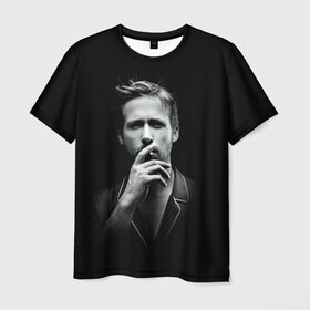 Мужская футболка 3D с принтом Ryan Gosling в Новосибирске, 100% полиэфир | прямой крой, круглый вырез горловины, длина до линии бедер | ryan gosling | актер | райан гослинг