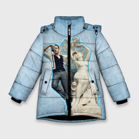 Зимняя куртка для девочек 3D с принтом Райан Гослинг_11 в Новосибирске, ткань верха — 100% полиэстер; подклад — 100% полиэстер, утеплитель — 100% полиэстер. | длина ниже бедра, удлиненная спинка, воротник стойка и отстегивающийся капюшон. Есть боковые карманы с листочкой на кнопках, утяжки по низу изделия и внутренний карман на молнии. 

Предусмотрены светоотражающий принт на спинке, радужный светоотражающий элемент на пуллере молнии и на резинке для утяжки. | Тематика изображения на принте: ryan gosling | актер | райан гослинг