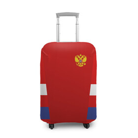 Чехол для чемодана 3D с принтом RUSSIA SPORT в Новосибирске, 86% полиэфир, 14% спандекс | двустороннее нанесение принта, прорези для ручек и колес | fc | football | fotball club | russia | sport | россия | спорт | спортивные | униформа | фирменые цвета | фк | футбол | футбольный клуб