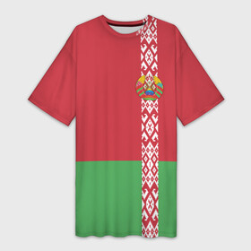 Платье-футболка 3D с принтом Белоруссия, лента с гербом в Новосибирске,  |  | belarus | byelorussia | беларусь | белорус | белоруссия | белорусский | минск | республика | флаг